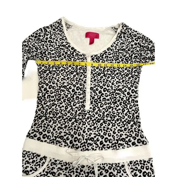 Victoria’s Secret Women’s Thermal Striped Romper Pajamas Black White Size Medium - Picture 5 of 7